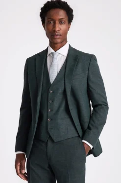 Slim Fit Dark Green Puppytooth Suit