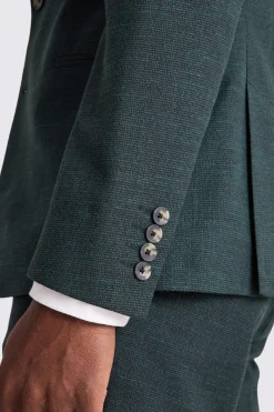 Slim Fit Dark Green Puppytooth Suit