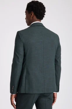 Slim Fit Dark Green Puppytooth Suit