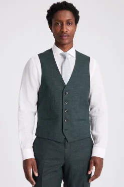 Slim Fit Dark Green Puppytooth Suit