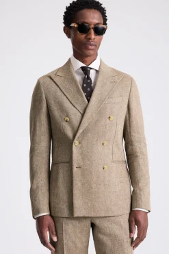 Slim Fit Gold Herringbone Suit