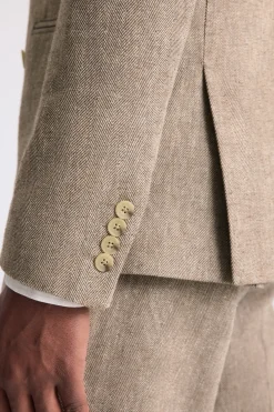 Slim Fit Gold Herringbone Suit
