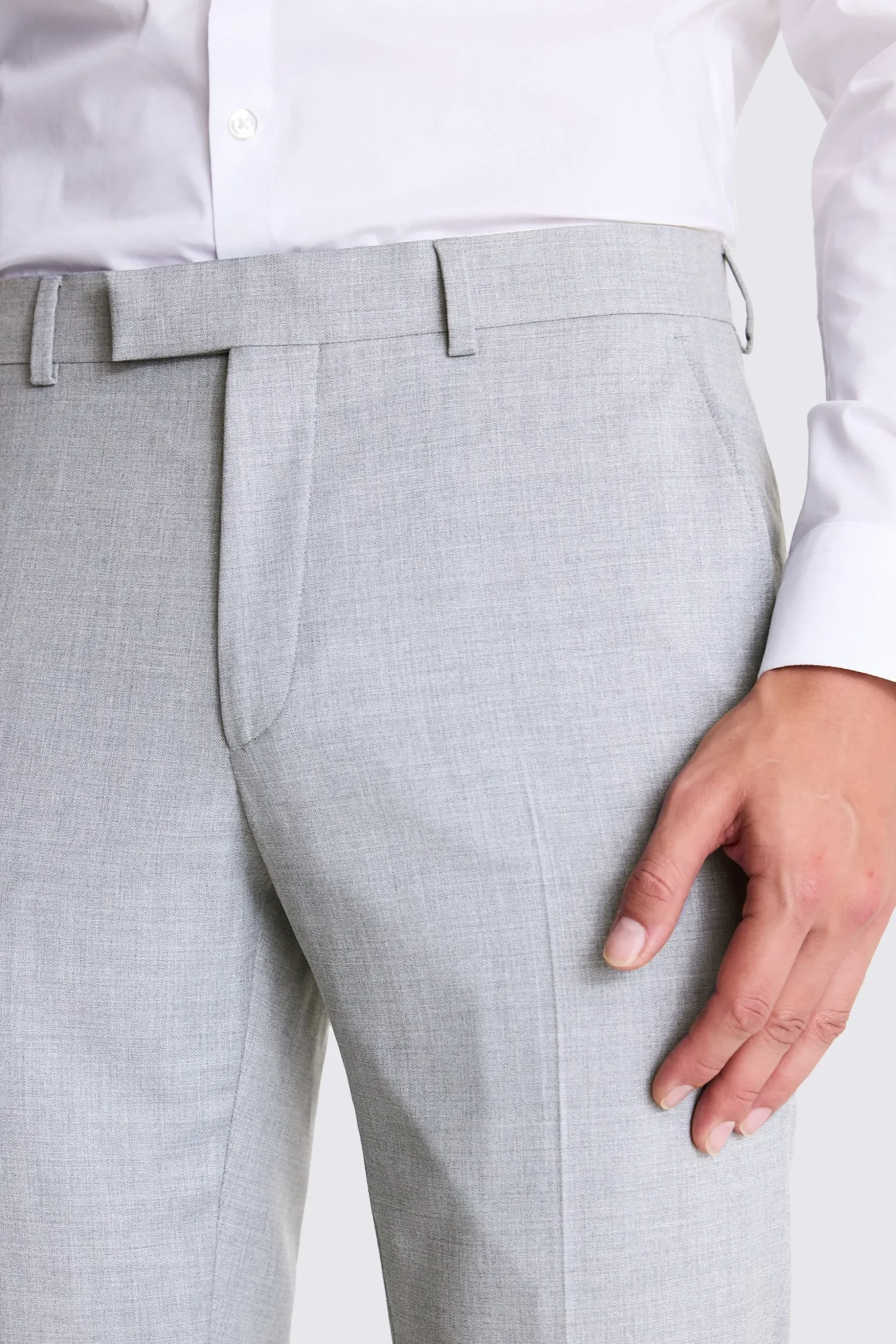 Slim Fit Grey Stretch Trousers
