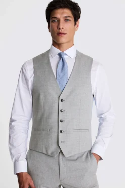 Slim Fit Grey Stretch Waistcoat