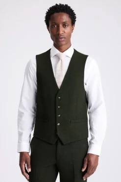 Slim Fit Khaki Donegal Waistcoat