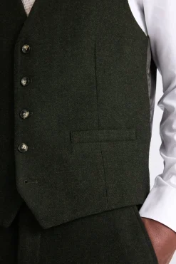 Slim Fit Khaki Donegal Waistcoat
