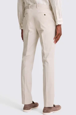 Slim Fit Light Camel Cotton Trousers