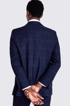 Slim Fit Navy Black Check Suit