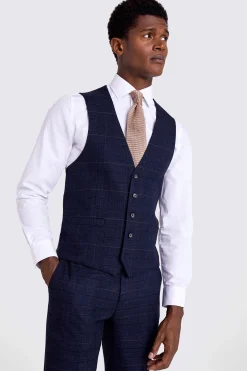 Slim Fit Navy Black Check Suit