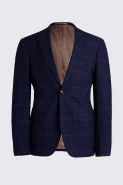 Slim Fit Navy Black Check Suit