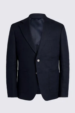 Slim Fit Navy Matte Linen Suit