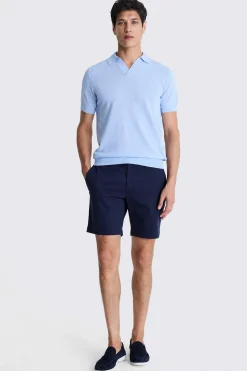 Slim Fit Navy Stretch Chino Shorts
