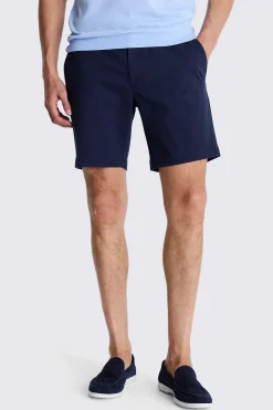 Slim Fit Navy Stretch Chino Shorts