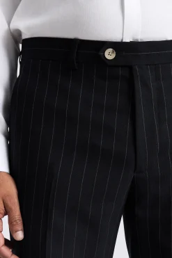 Slim Fit Navy Stripe Trousers