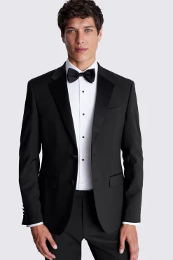 Slim Fit Notch Lapel Black Nano Jacket