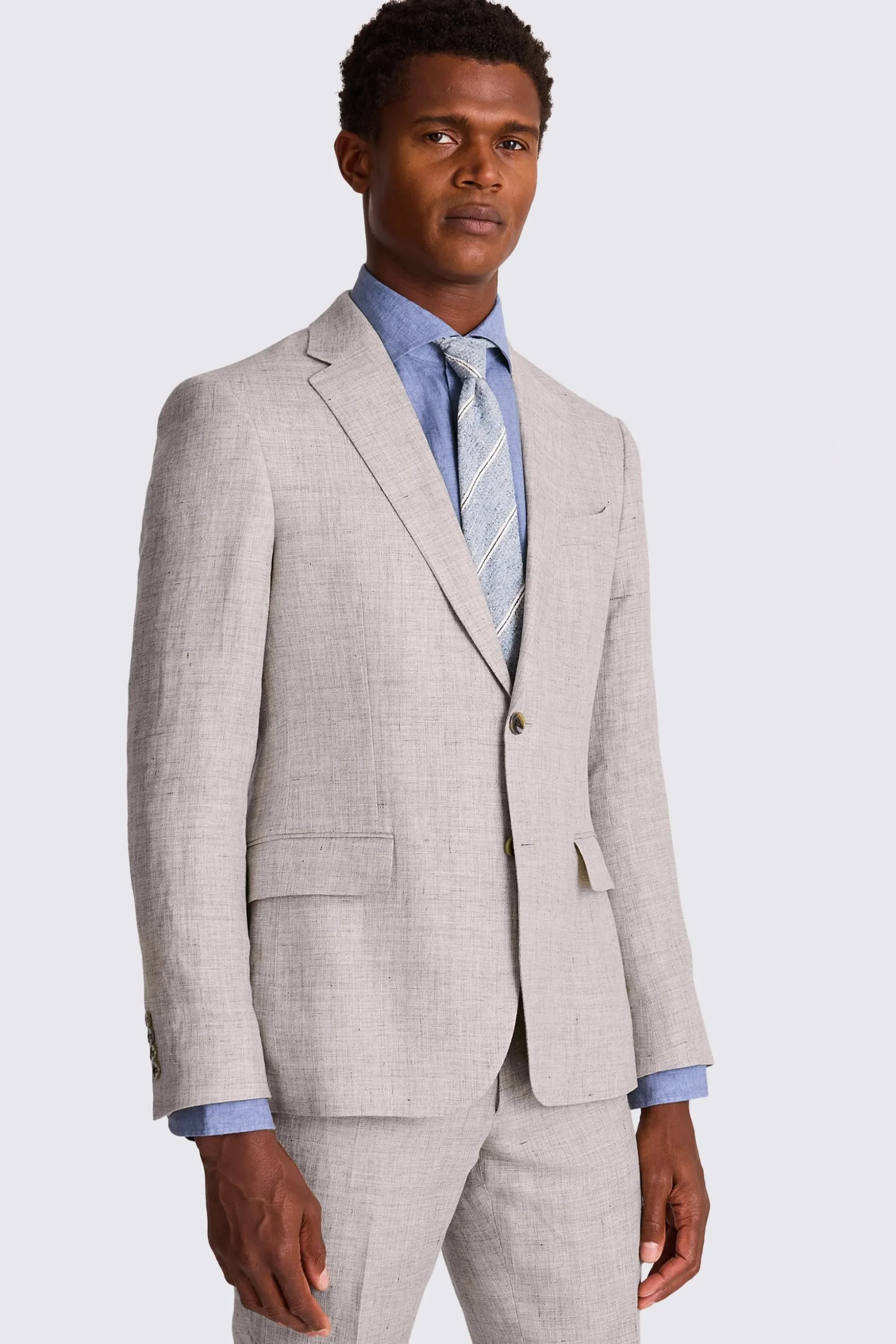 Slim Fit Oatmeal Linen Suit