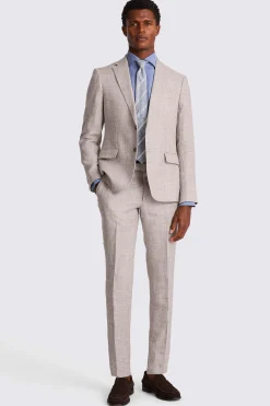 Slim Fit Oatmeal Linen Suit