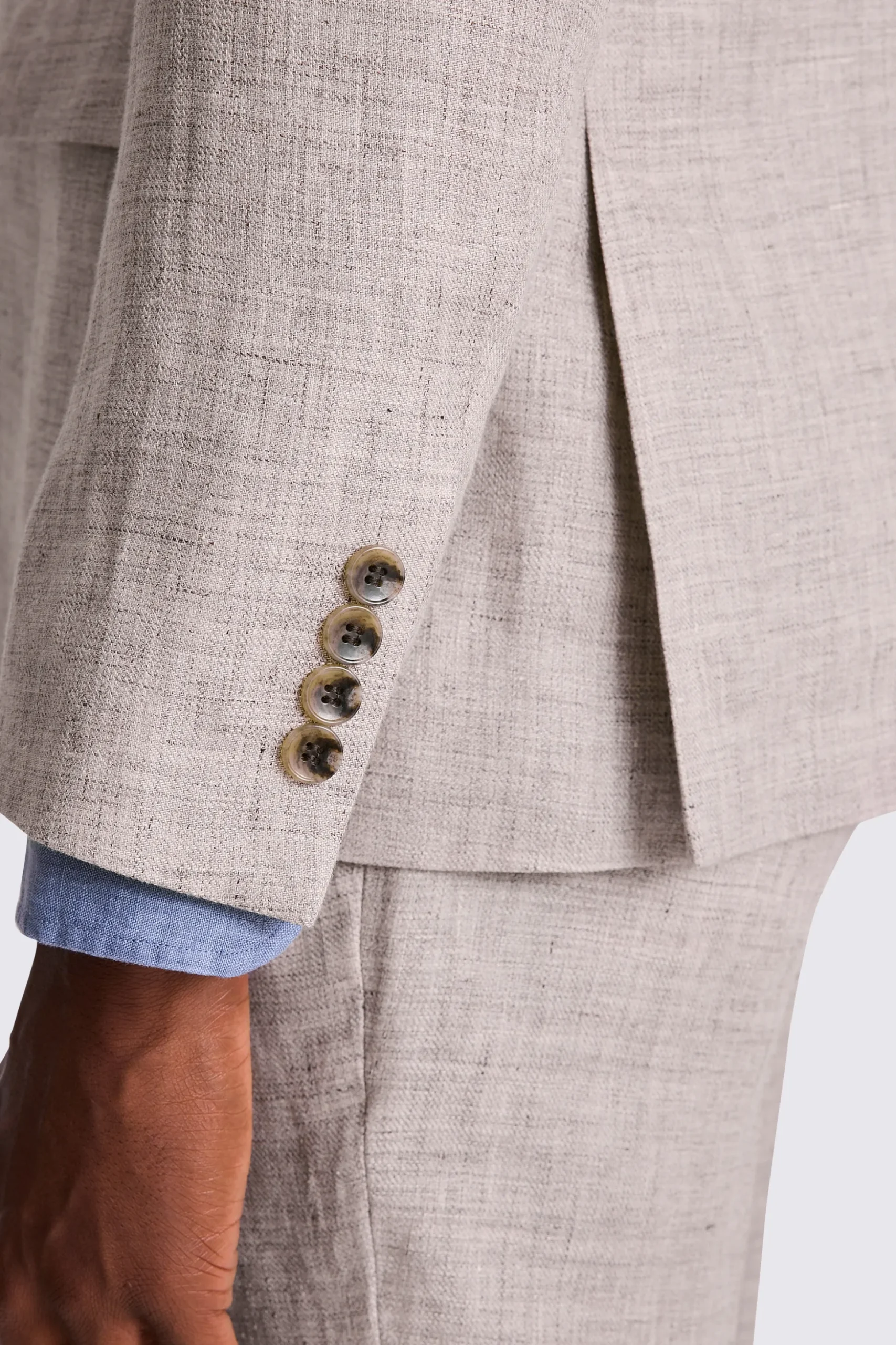 Slim Fit Oatmeal Linen Suit