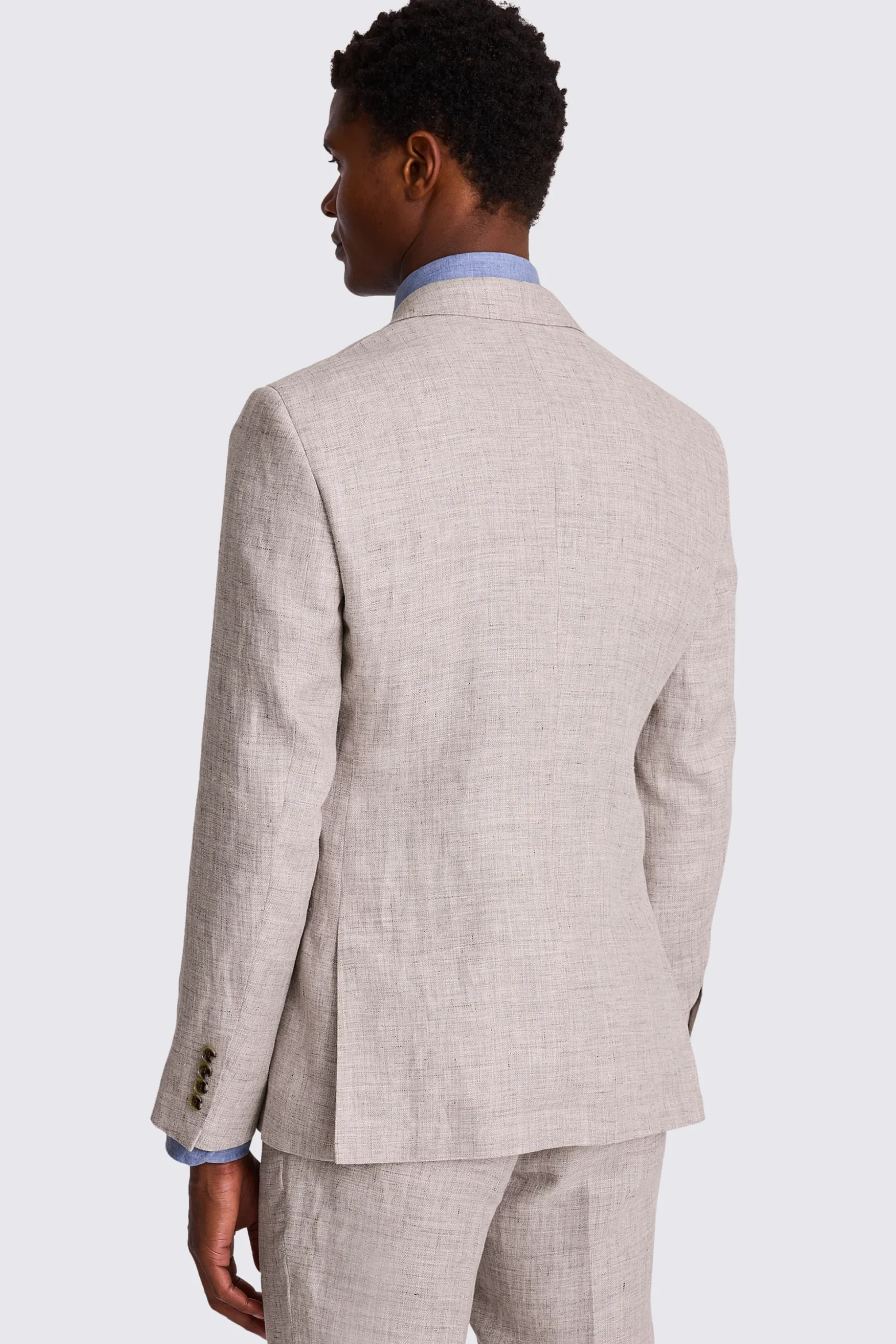 Slim Fit Oatmeal Linen Suit