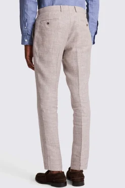 Slim Fit Oatmeal Linen Trousers