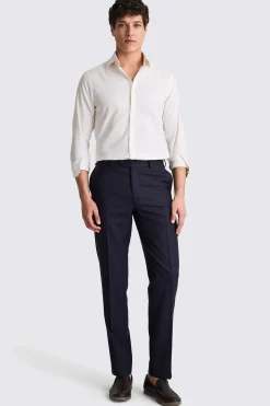 Slim Fit Off White Dobby Stretch Shirt