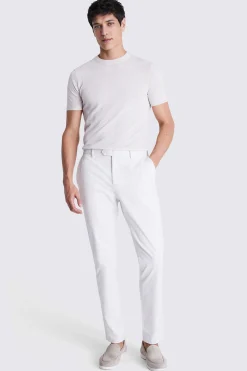 Slim Fit Off White Stretch Chinos