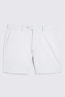 Slim Fit Off White Stretch Chino Shorts