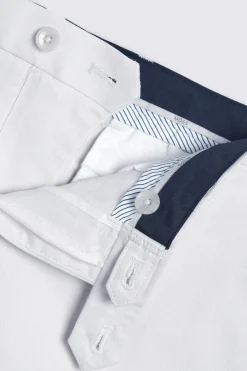 Slim Fit Off White Stretch Chino Shorts