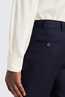 Slim Fit Off-White Twill Stretch Shirt