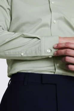 Slim Fit Sage Green Stretch Shirt