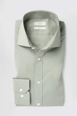 Slim Fit Sage Green Stretch Shirt
