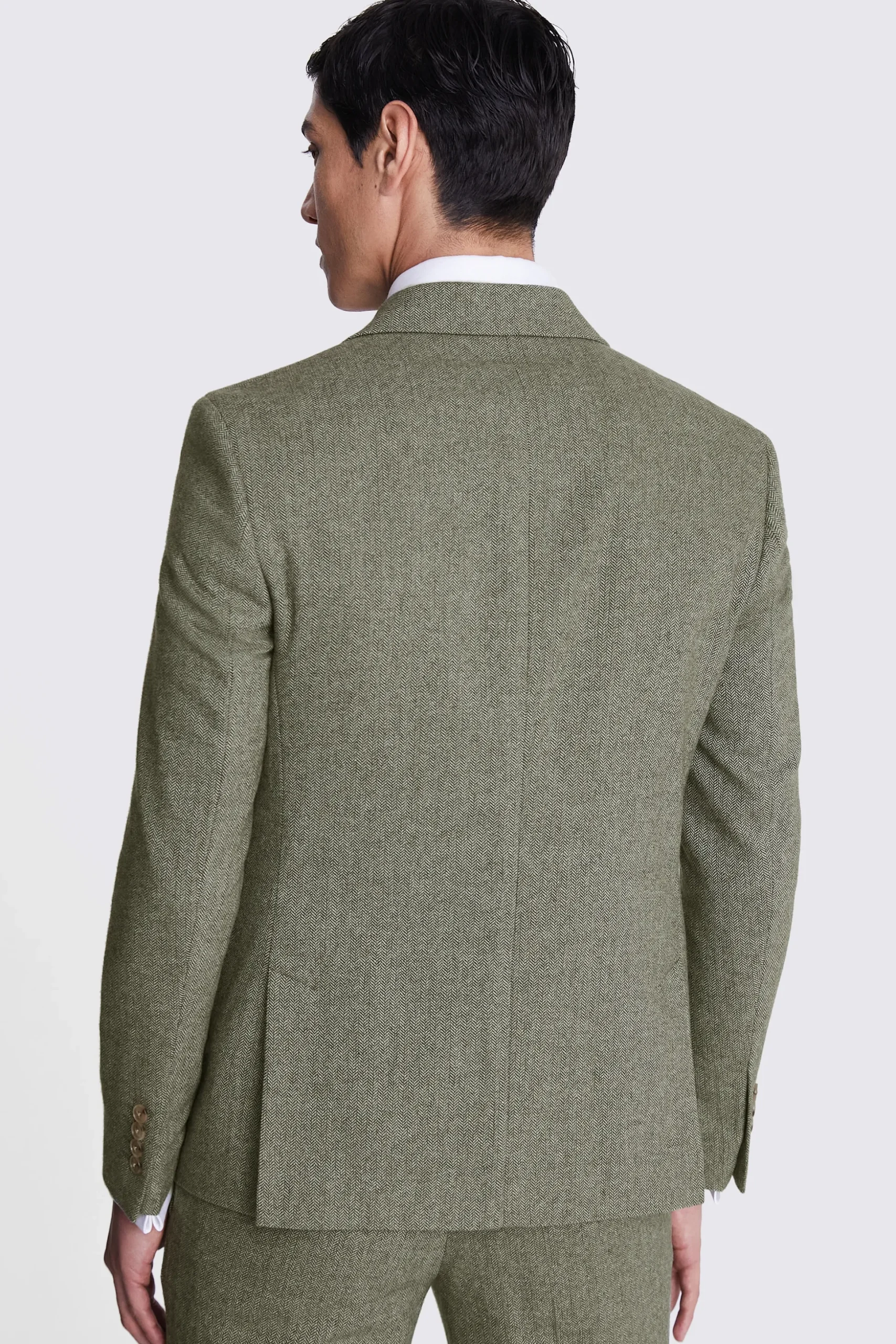 Slim Fit Sage Herringbone Tweed Suit