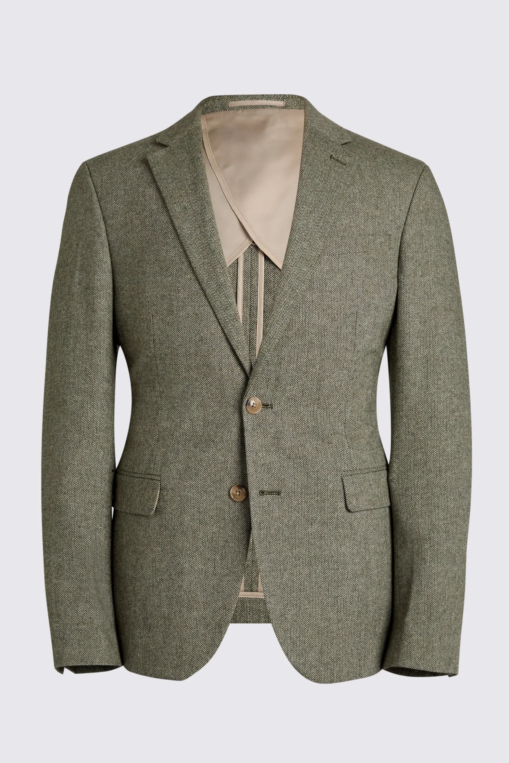 Slim Fit Sage Herringbone Tweed Suit