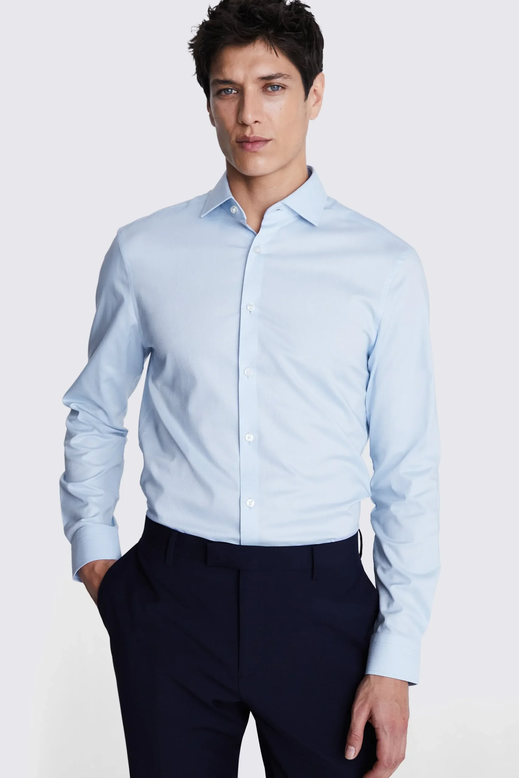 Slim Fit Sky Dobby Stretch Shirt