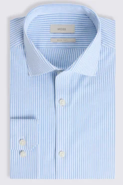Slim Fit Sky Oxford Stripe Stretch Shirt