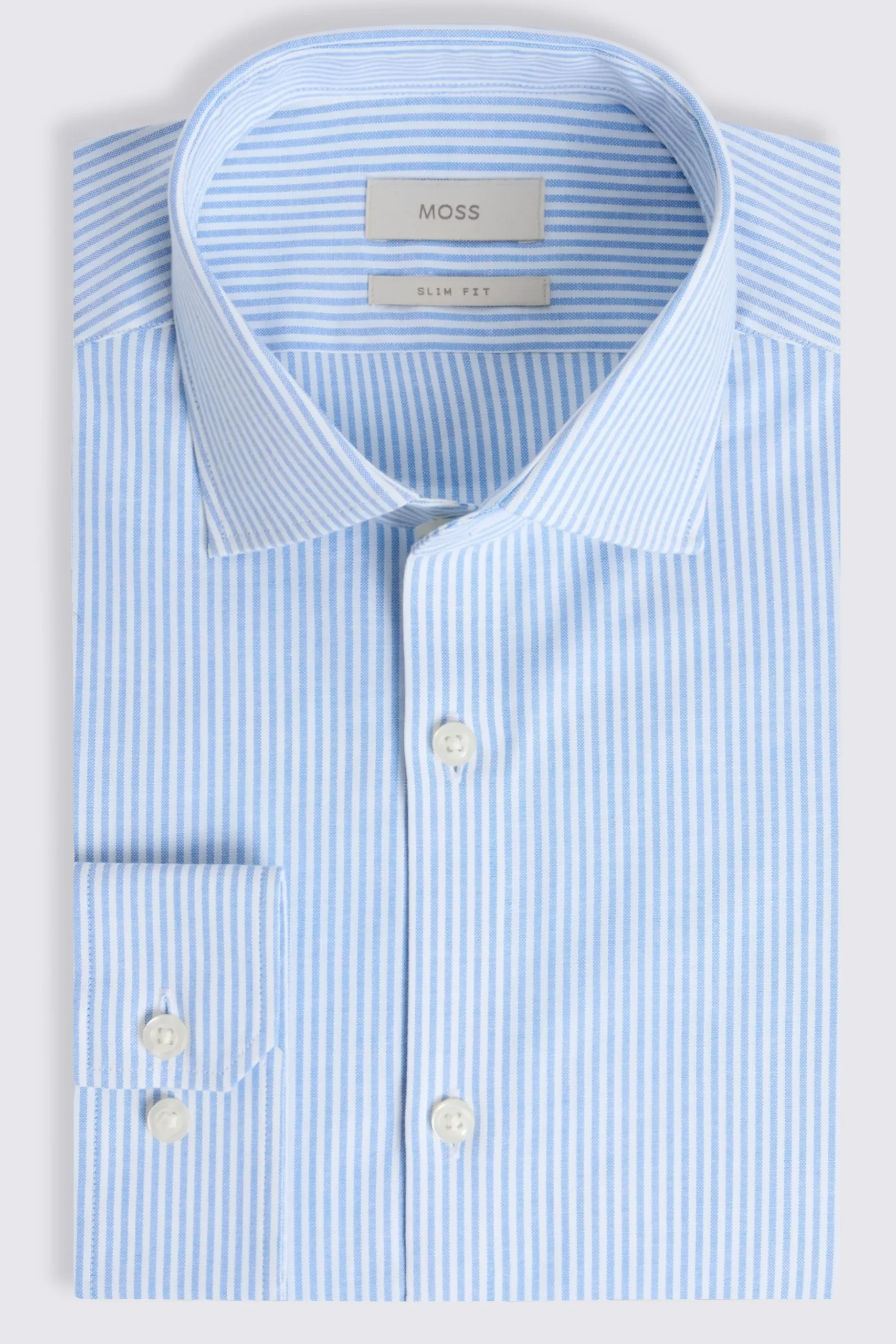 Slim Fit Sky Oxford Stripe Stretch Shirt