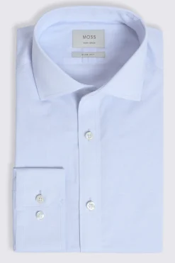 Slim Fit Sky Prince of Wales Check Non-Iron Shirt
