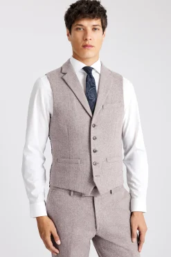 Slim Fit Stone Donegal Tweed Suit