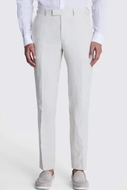 Slim Fit Stone Puppytooth Trousers