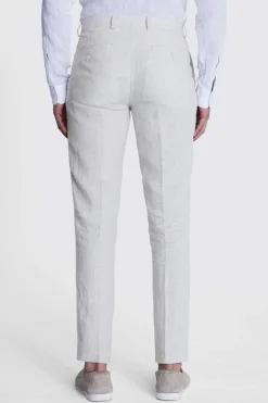 Slim Fit Stone Puppytooth Trousers