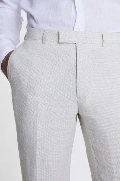 Slim Fit Stone Puppytooth Trousers