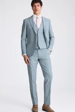 Slim Fit Teal Marl Suit