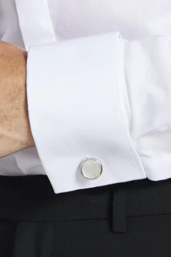 Slim Fit White Concealed Placket Dress Shirt