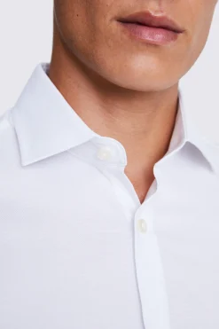 Slim Fit White Dobby Stretch Shirt