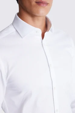 Slim Fit White Dobby Stretch Shirt