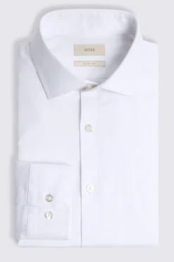 Slim Fit White Dobby Stretch Shirt