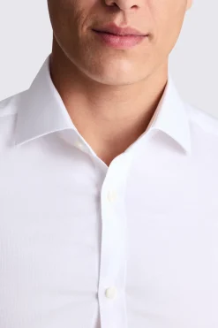 Slim Fit White Non-Iron Puppytooth Shirt