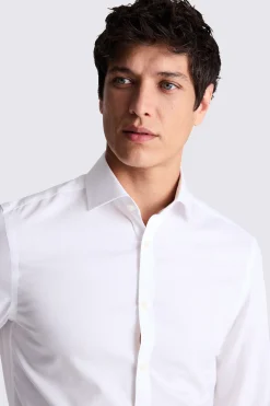 Slim Fit White Pinpoint Oxford Contrast Shirt