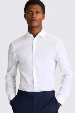 Slim Fit White Stretch Shirt