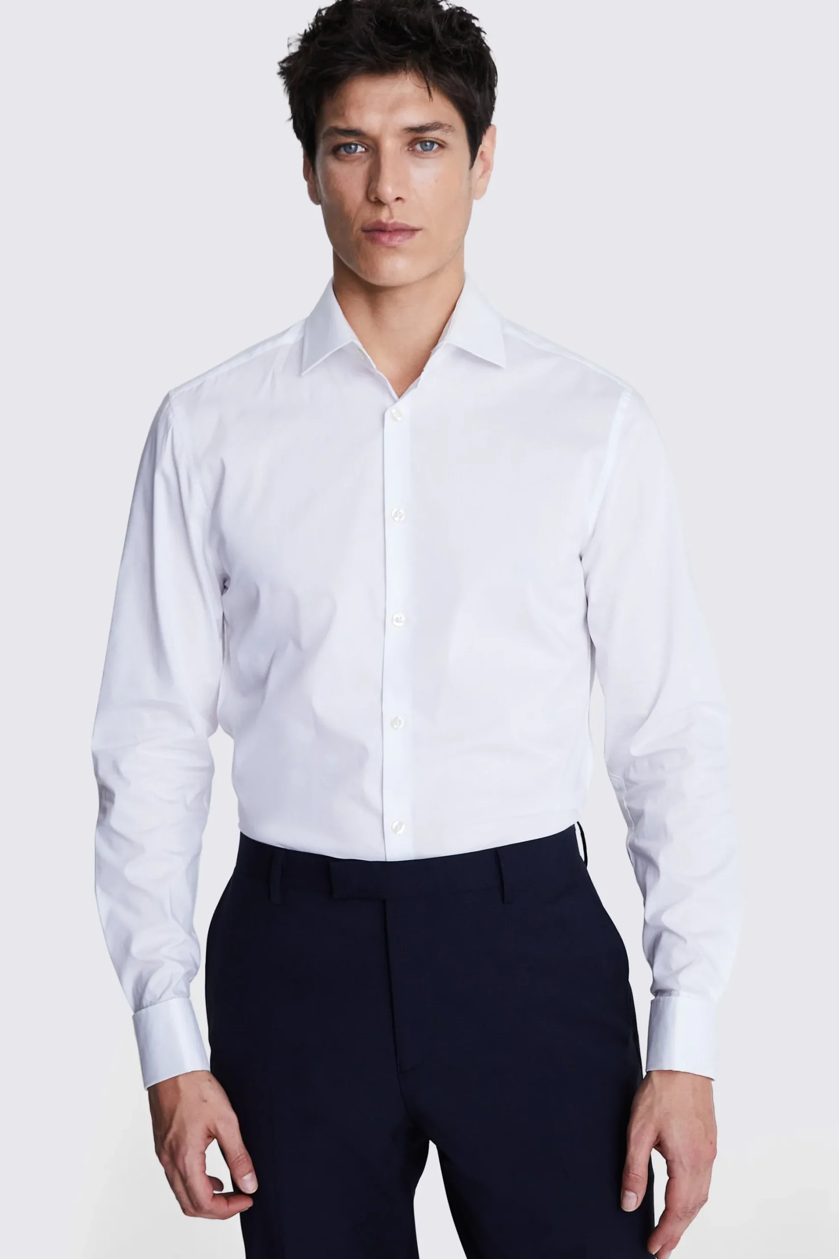 Slim Fit White Stretch Shirt